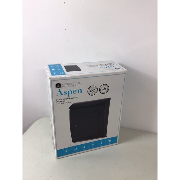 Aspen Mailbox Black Metal Wall Mount New - Picture 6 of 6